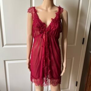Like New avid Love sexy open front red babydoll nighty